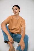 Camiseta Clássica Algodão Egípcio Bege - Feminina