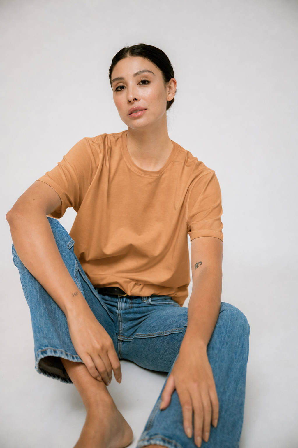 Camiseta Clássica Algodão Egípcio Bege - Feminina