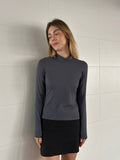 Blusa Manga Longa Algodão Egípcio Grey