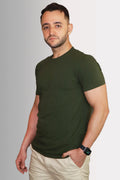 Camiseta Slim Fit Algodão Egípcio Verde Escuro