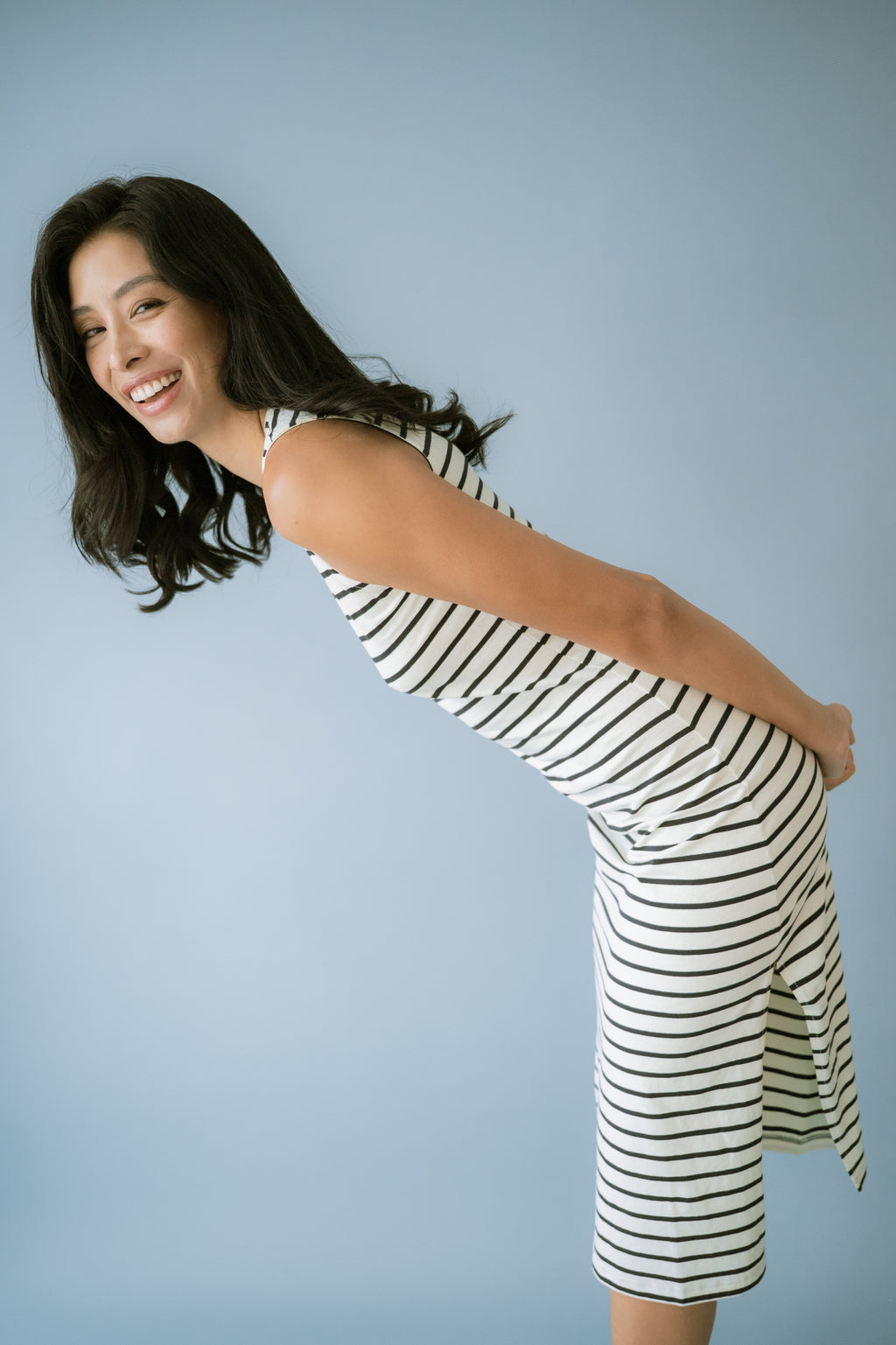 Vestido Listrado 100% Algodão