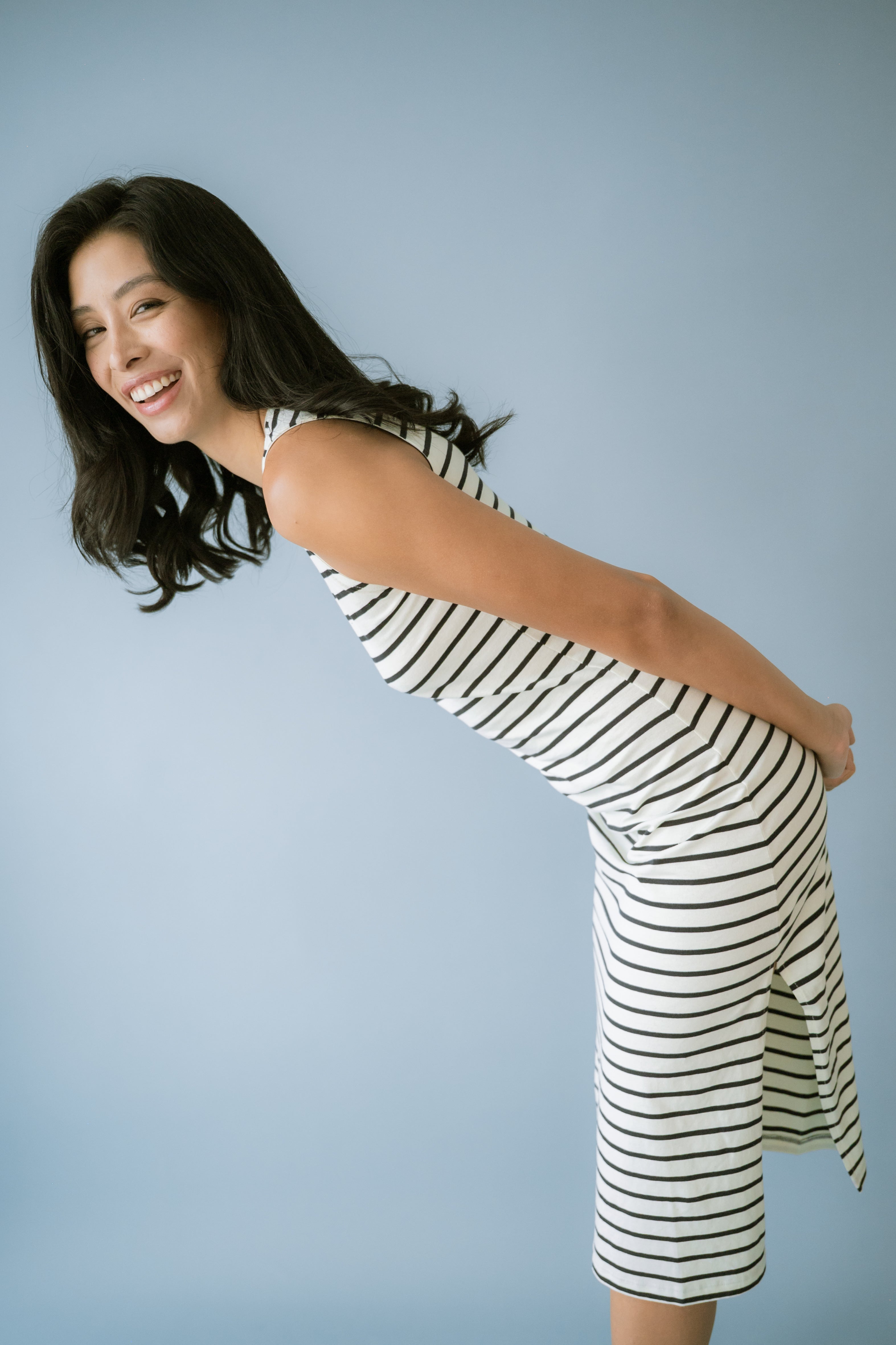 Vestido Listrado 100% Algodão