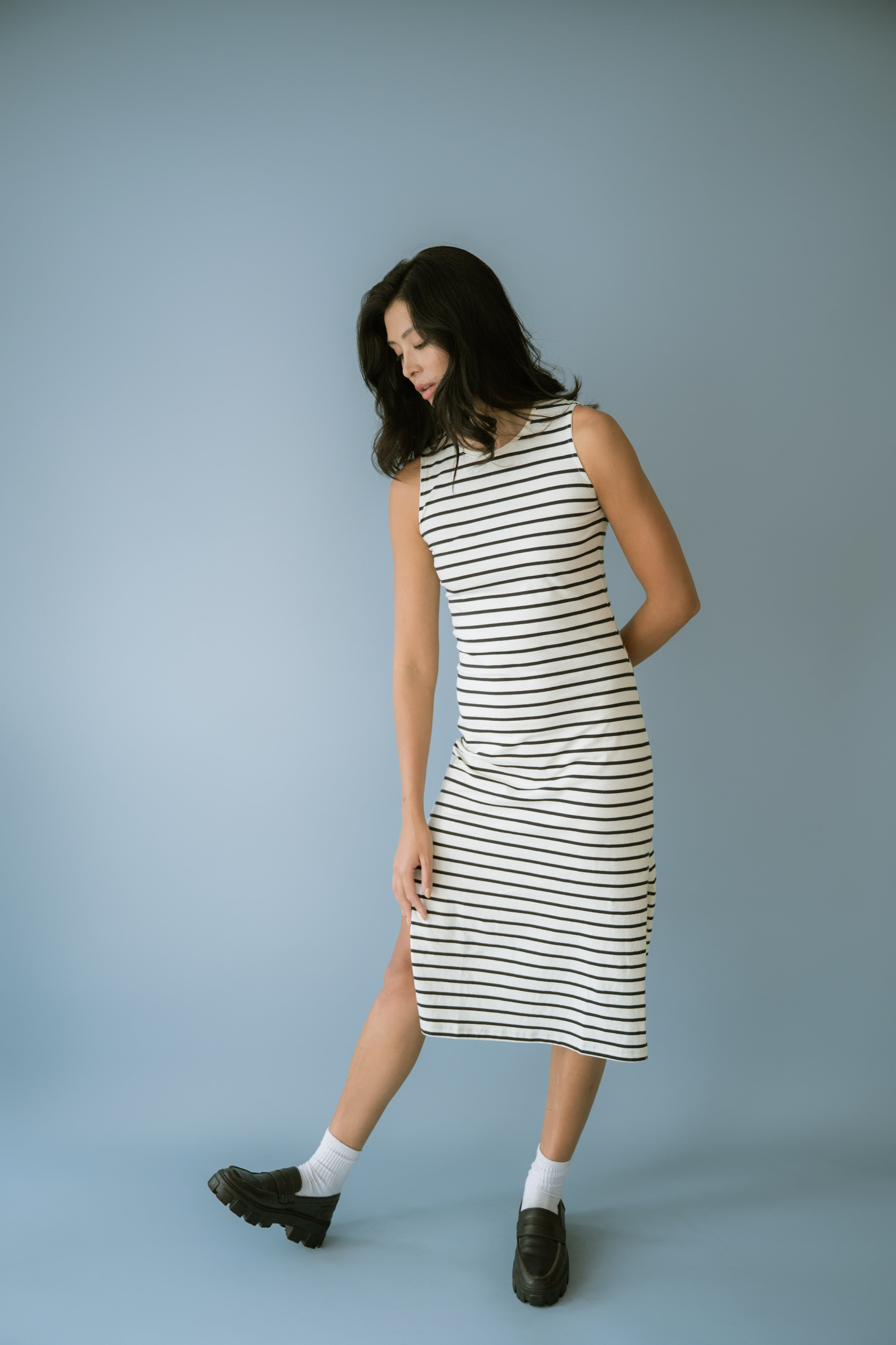 Vestido Listrado 100% Algodão