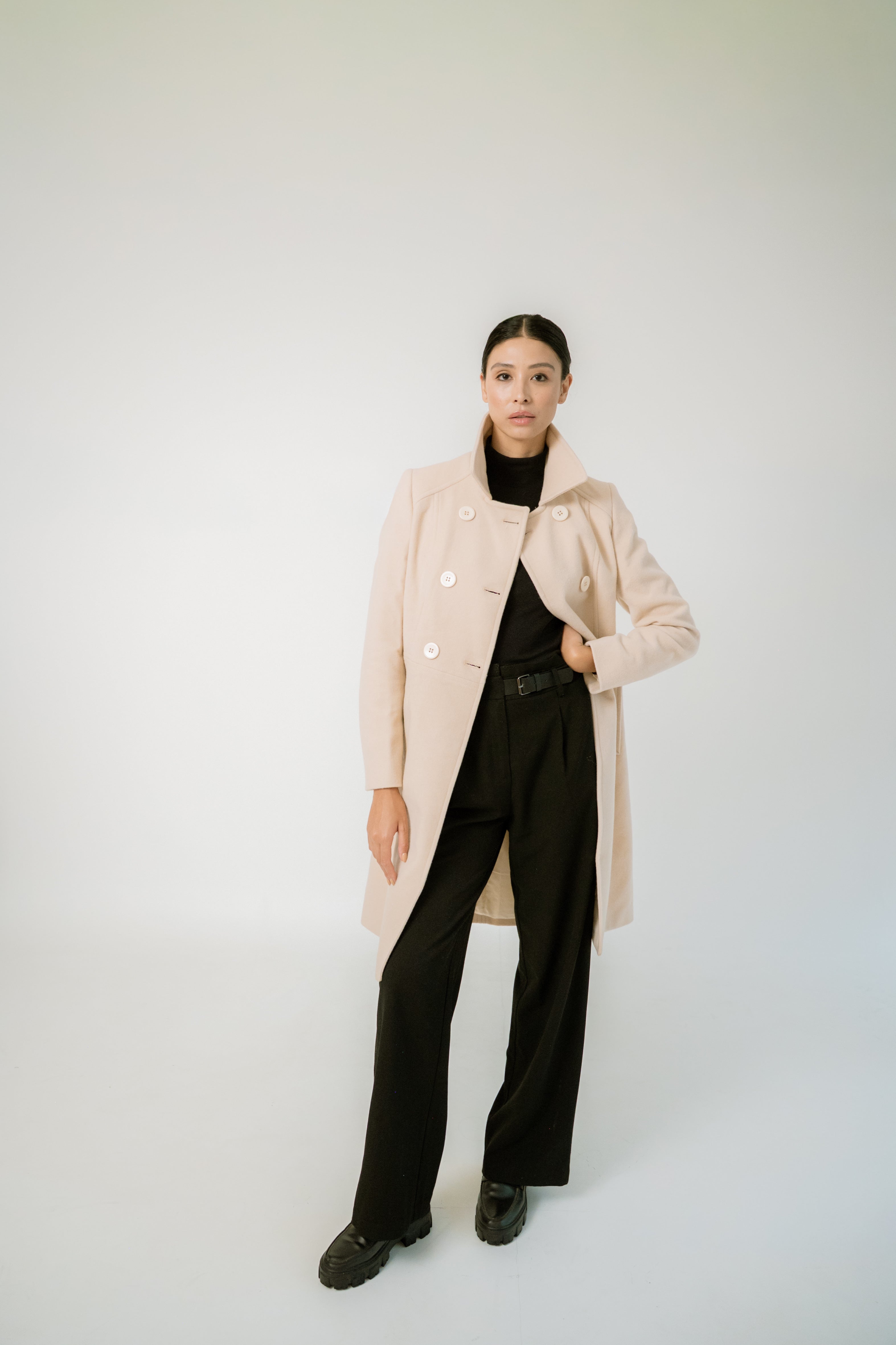 Casaco Minimal com Lã Pérola