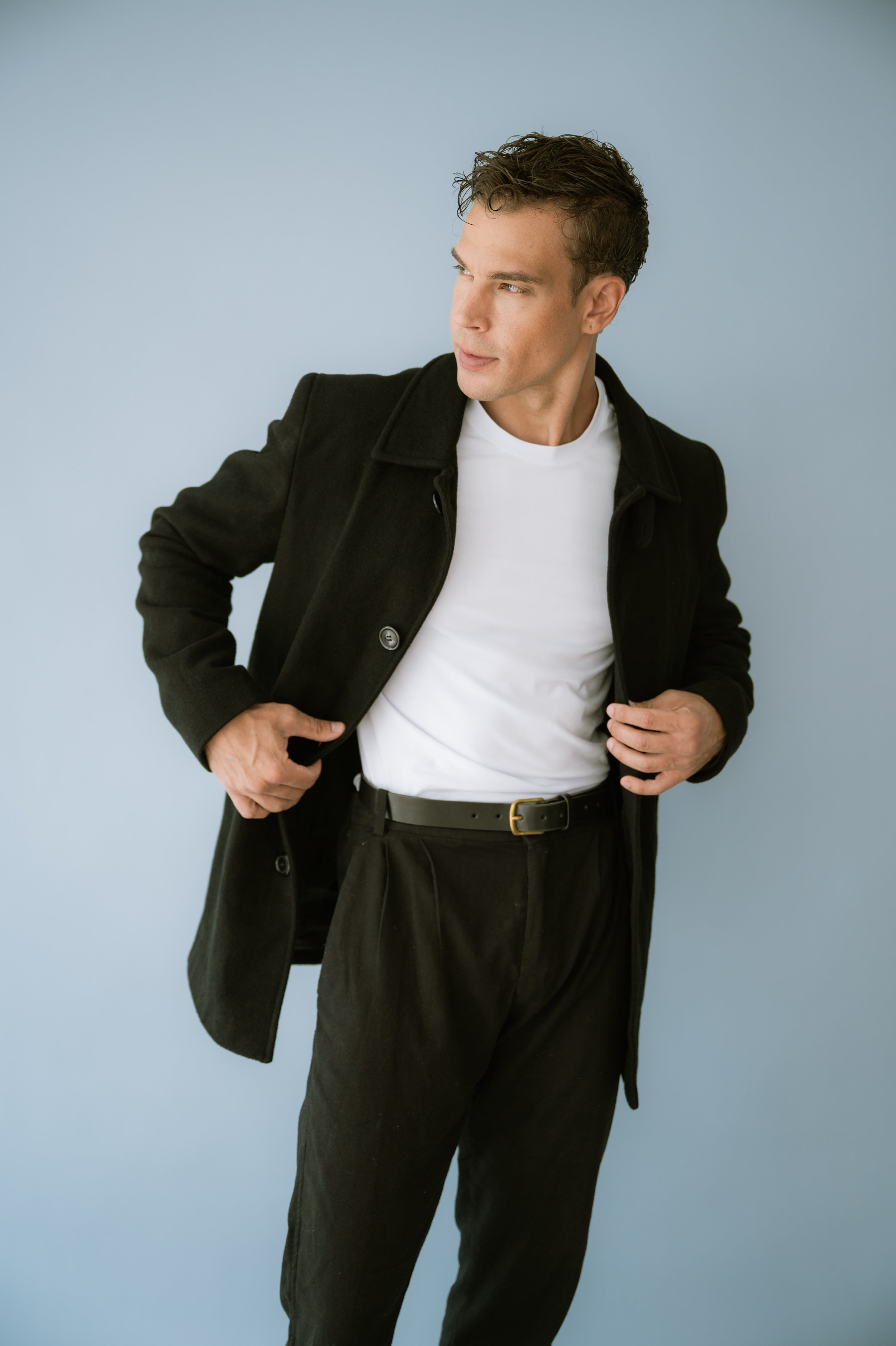 Casaco Minimal com Lã Preto