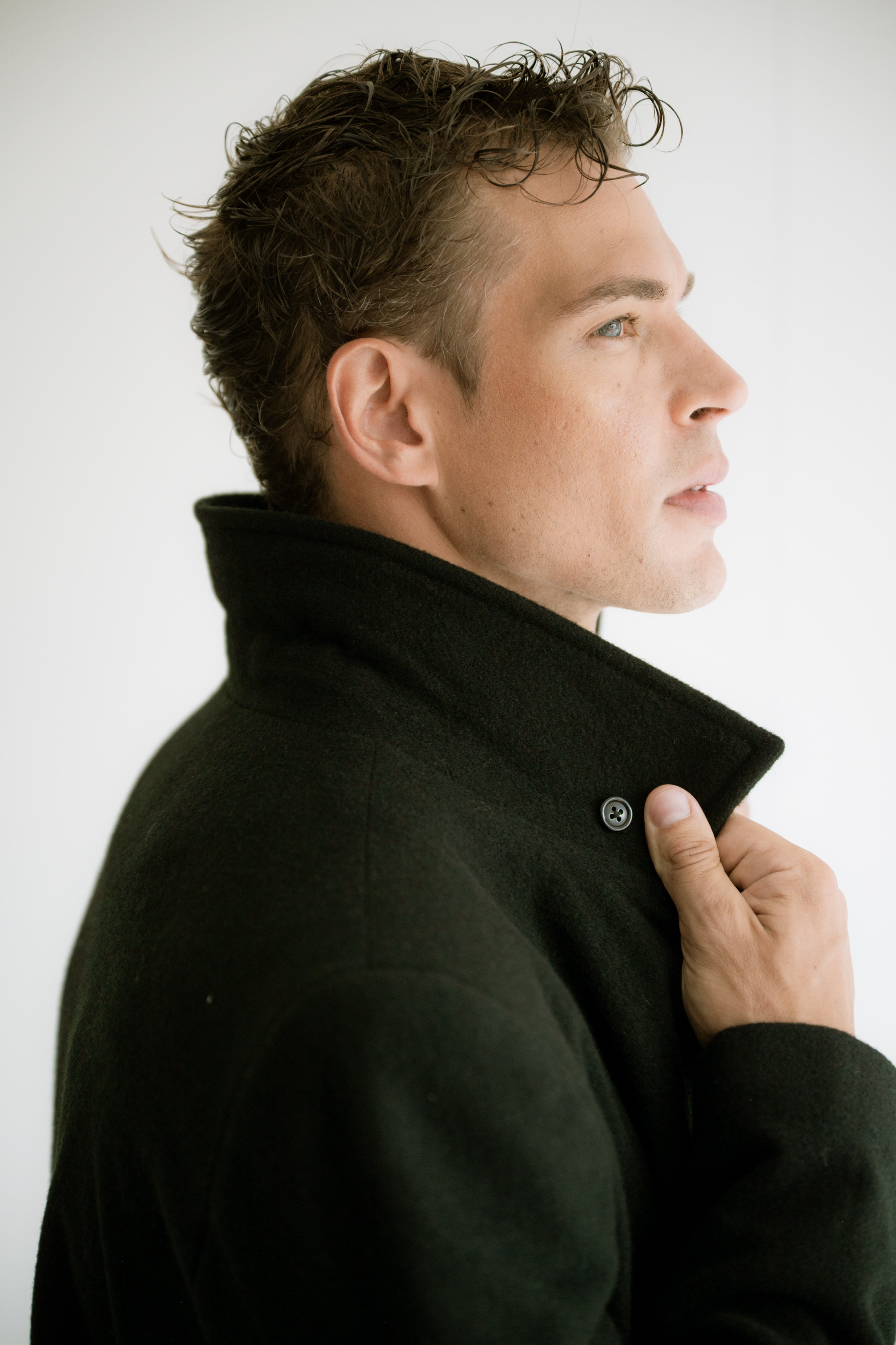 Casaco Minimal com Lã Preto