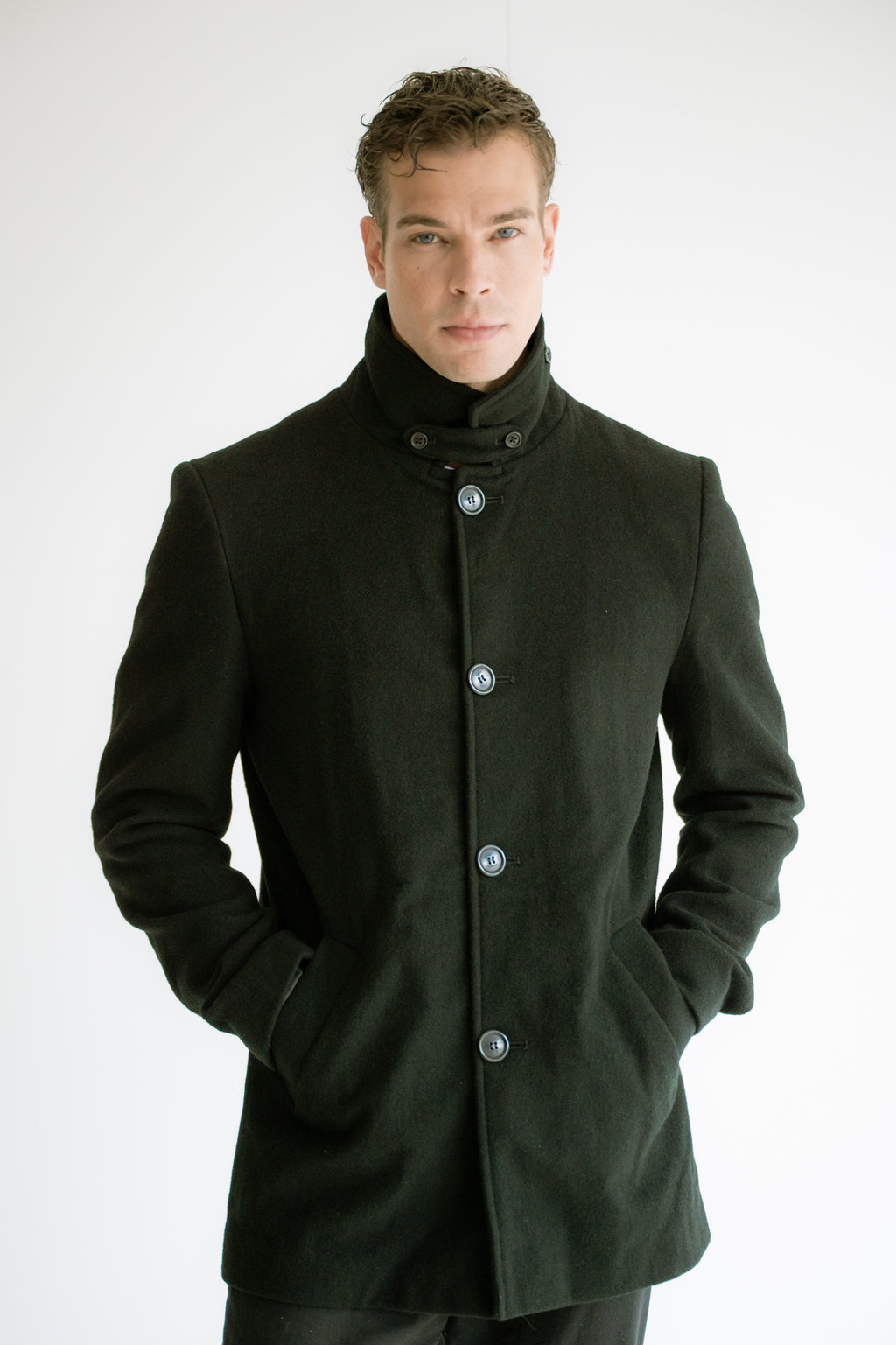 Casaco Minimal com Lã Preto