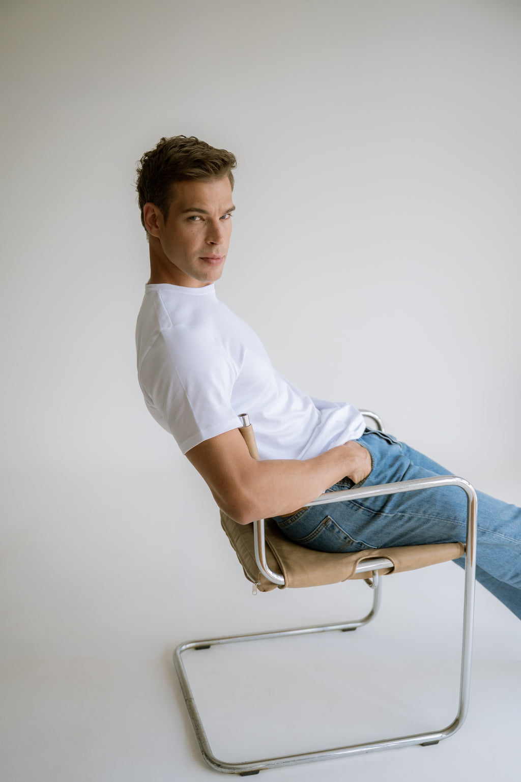 Camiseta Clássica Algodão Egípcio Branca