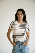 Camiseta Feminina Listrada 100% Algodão