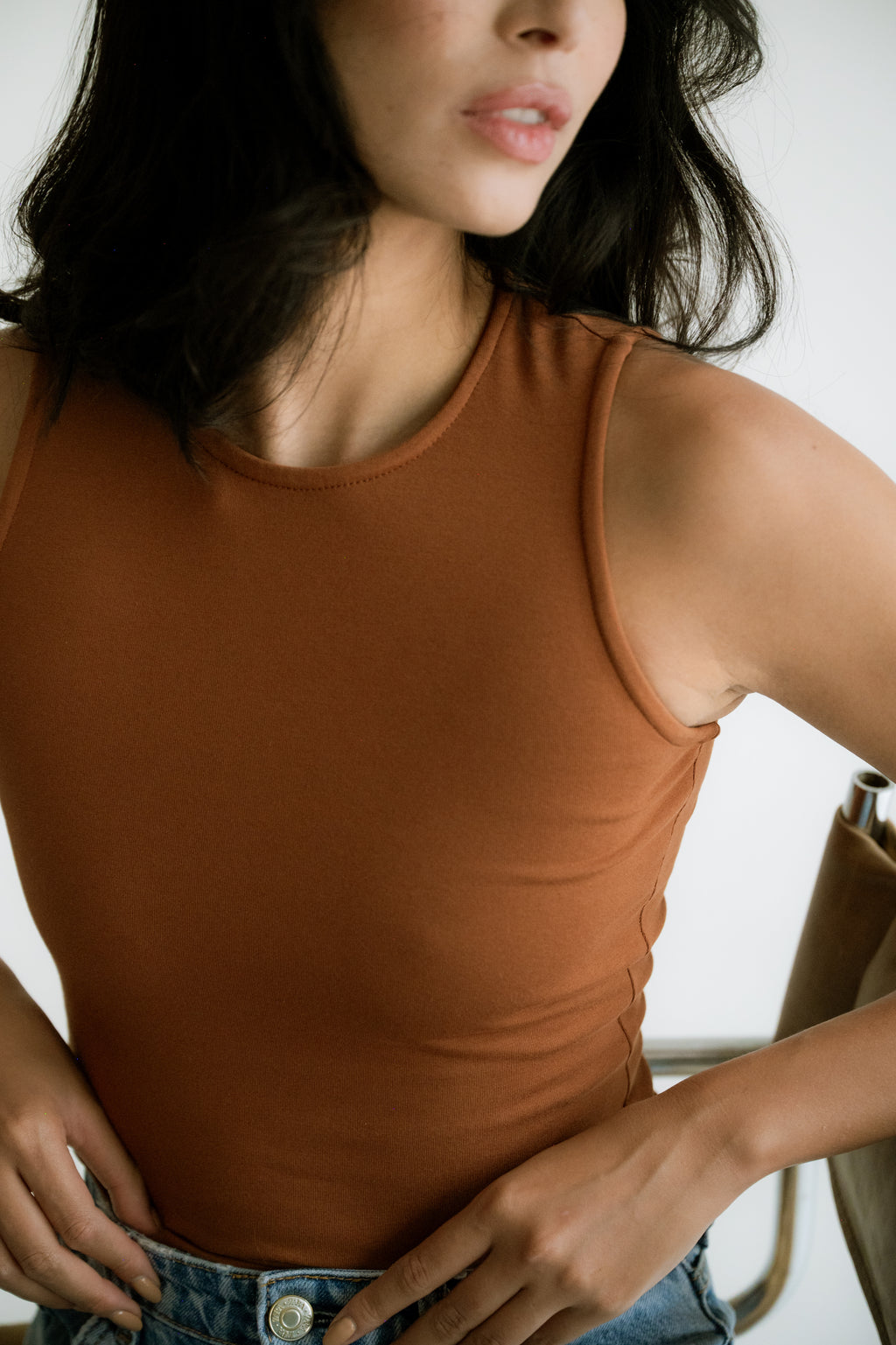 Regata Frente Dupla Algodão Egípcio Terracota