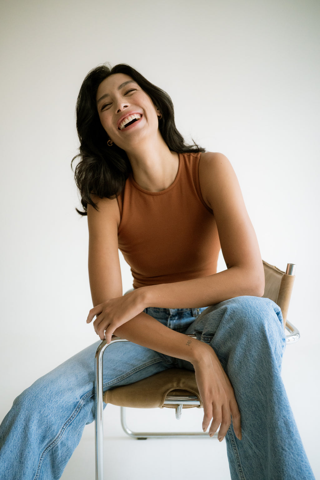 Regata Frente Dupla Algodão Egípcio Terracota