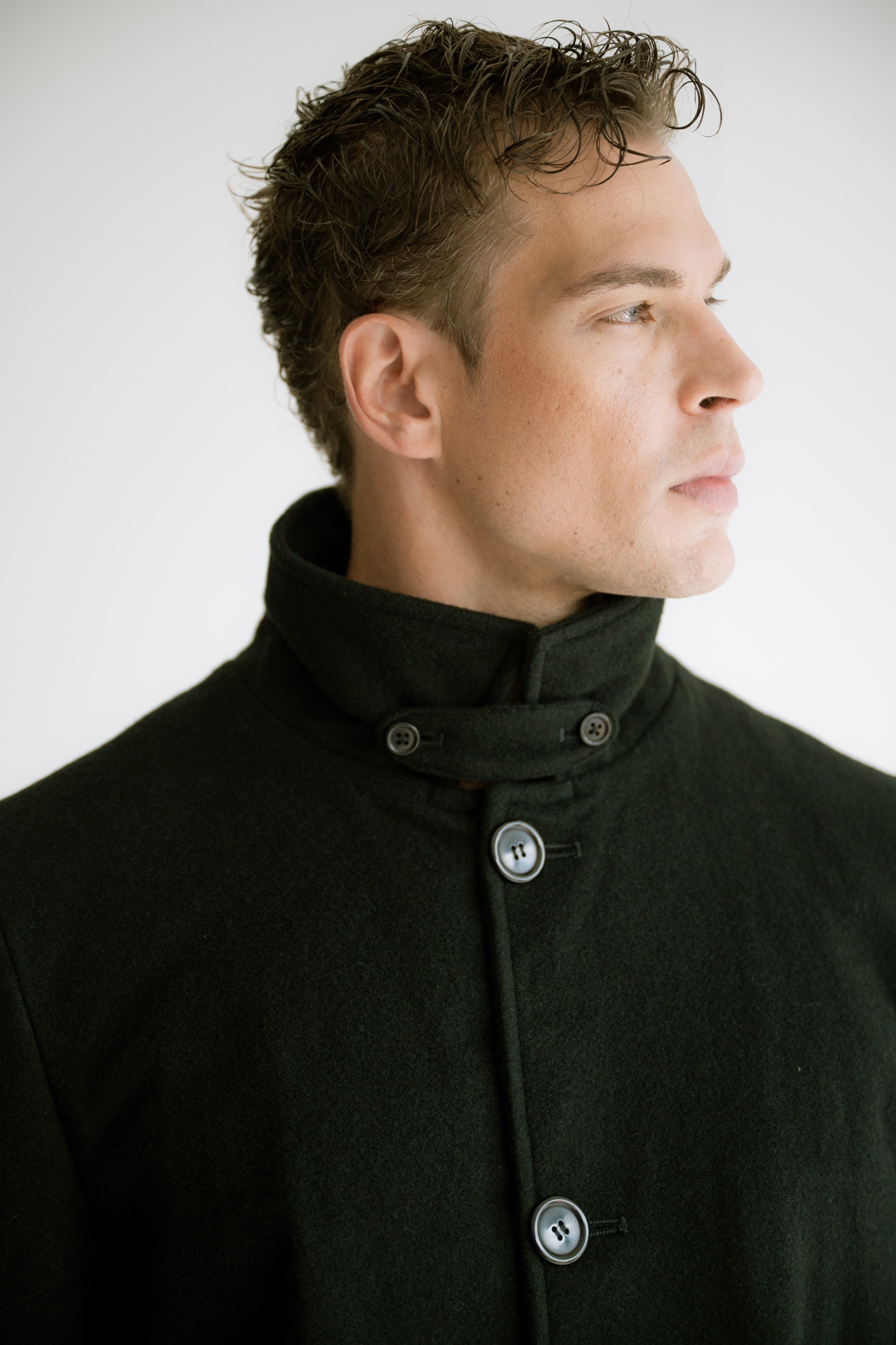 Casaco Minimal com Lã Preto