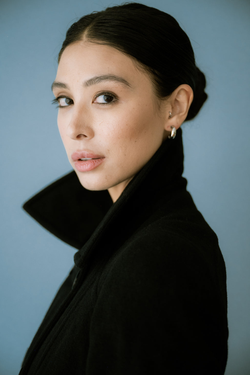 Casaco Minimal com Lã Preto