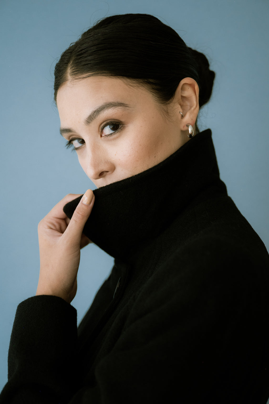 Casaco Minimal com Lã Preto