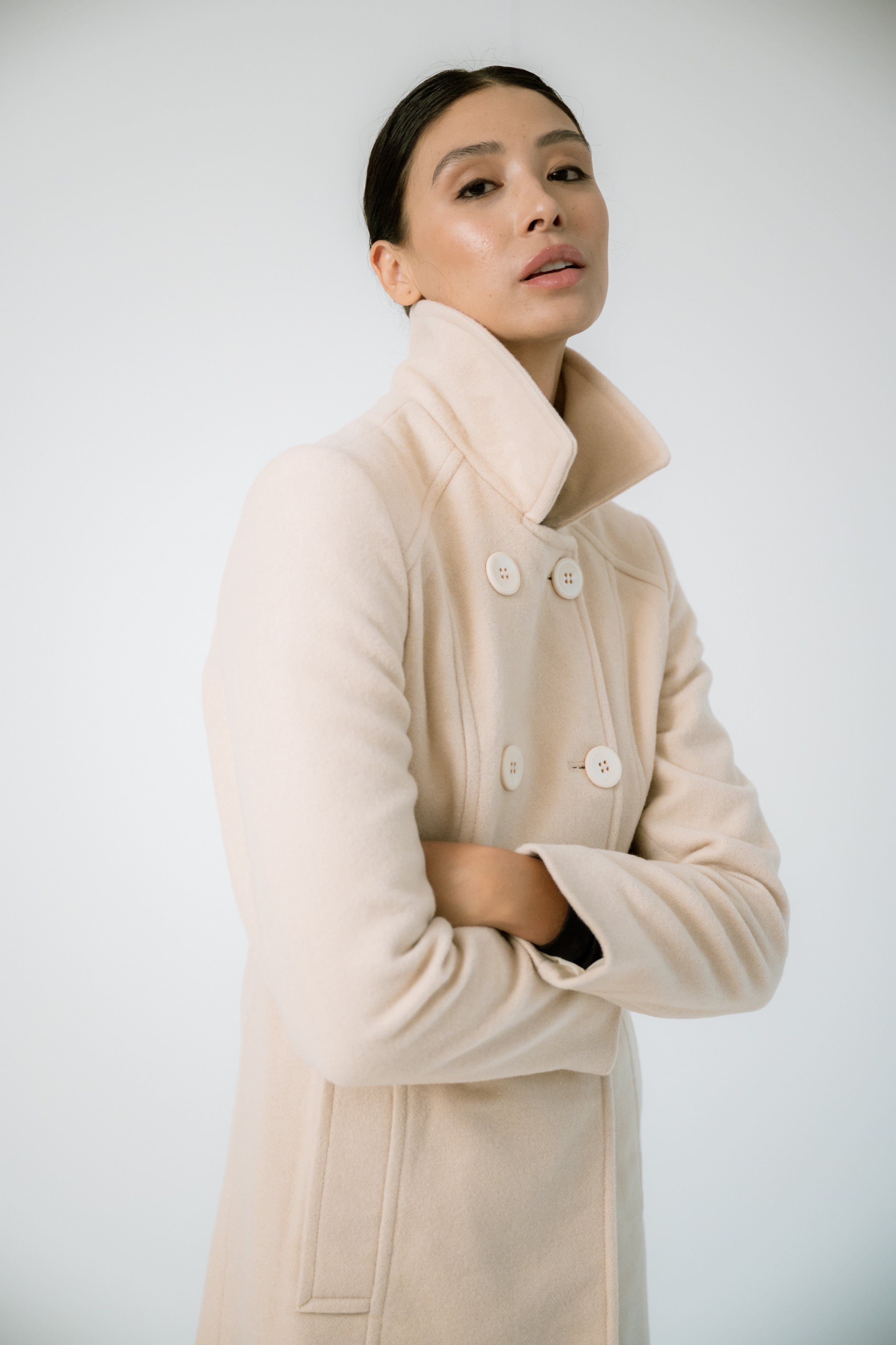 Casaco Minimal com Lã Pérola
