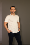 Camiseta Slim Fit Algodão Egípcio Off White