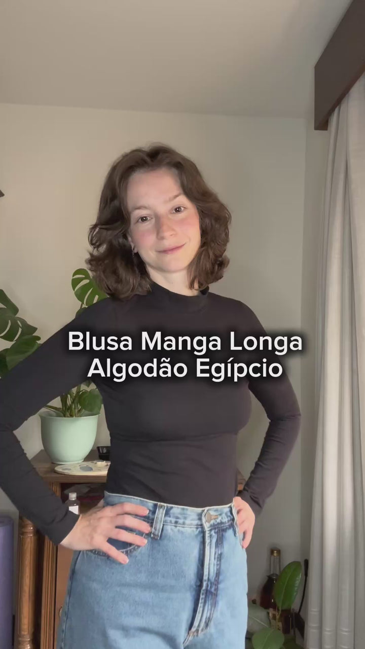 Blusa Manga Longa Algodão Egípcio
