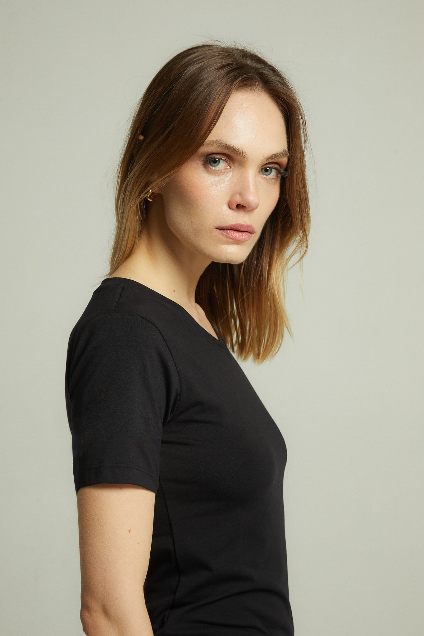 Camiseta Slim Everyday Decote V Algodão Egípcio