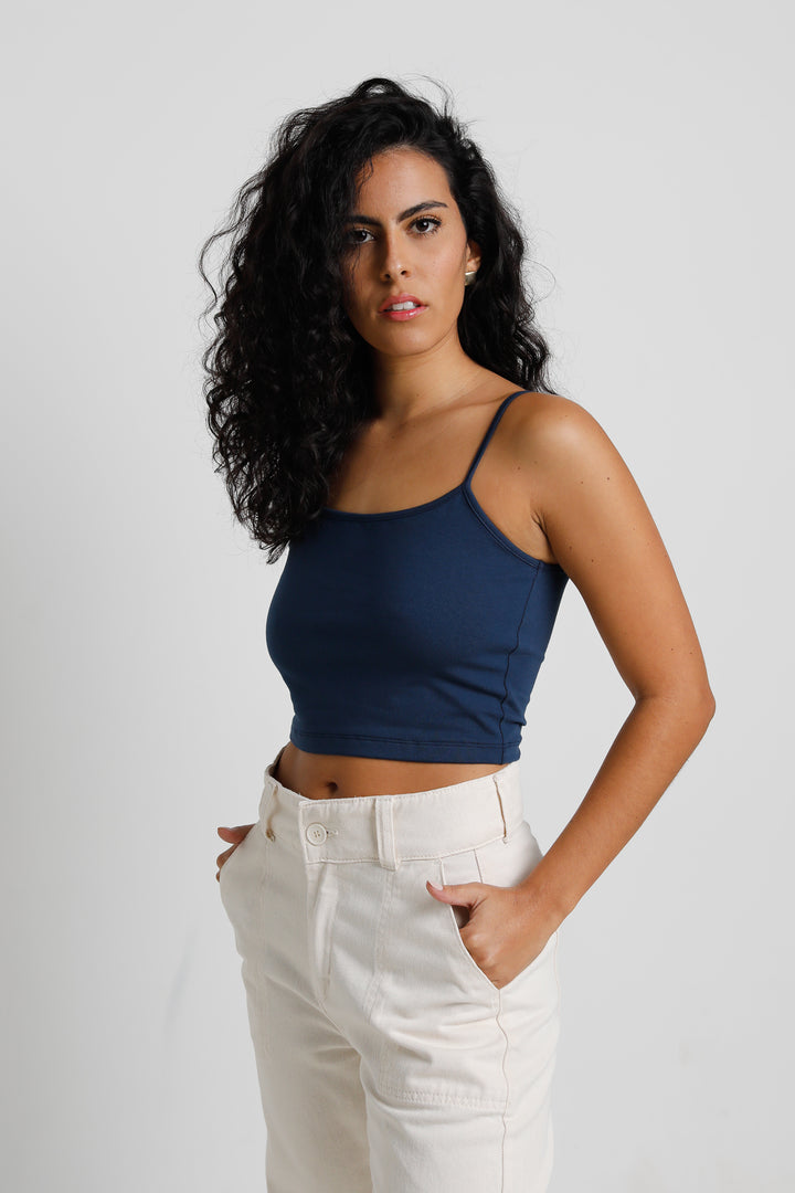 Crop Top Frente Dupla Algodão Egípcio