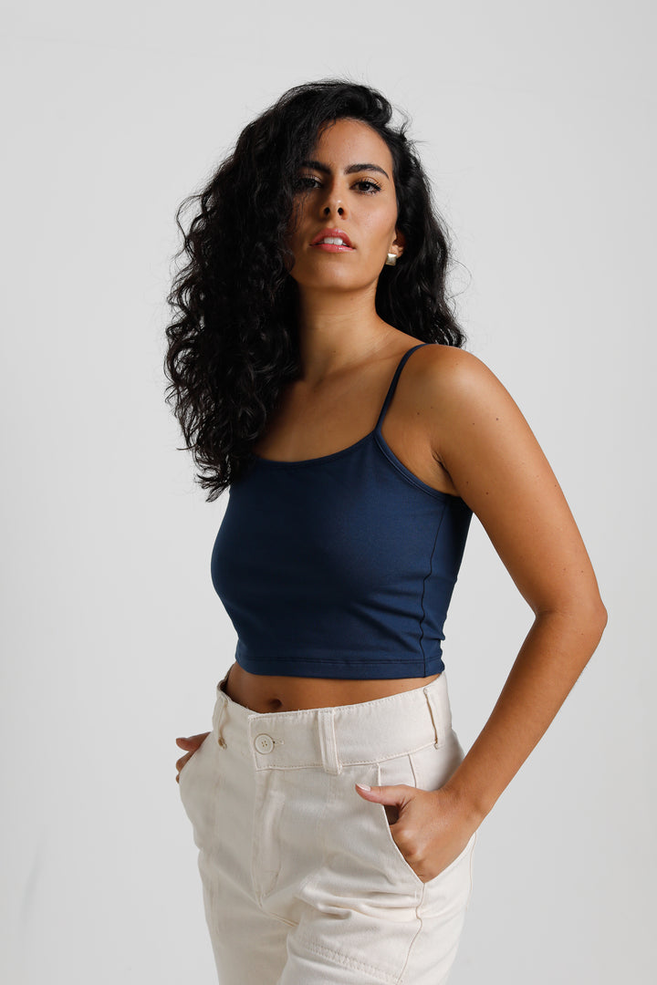 Crop Top Frente Dupla Algodão Egípcio