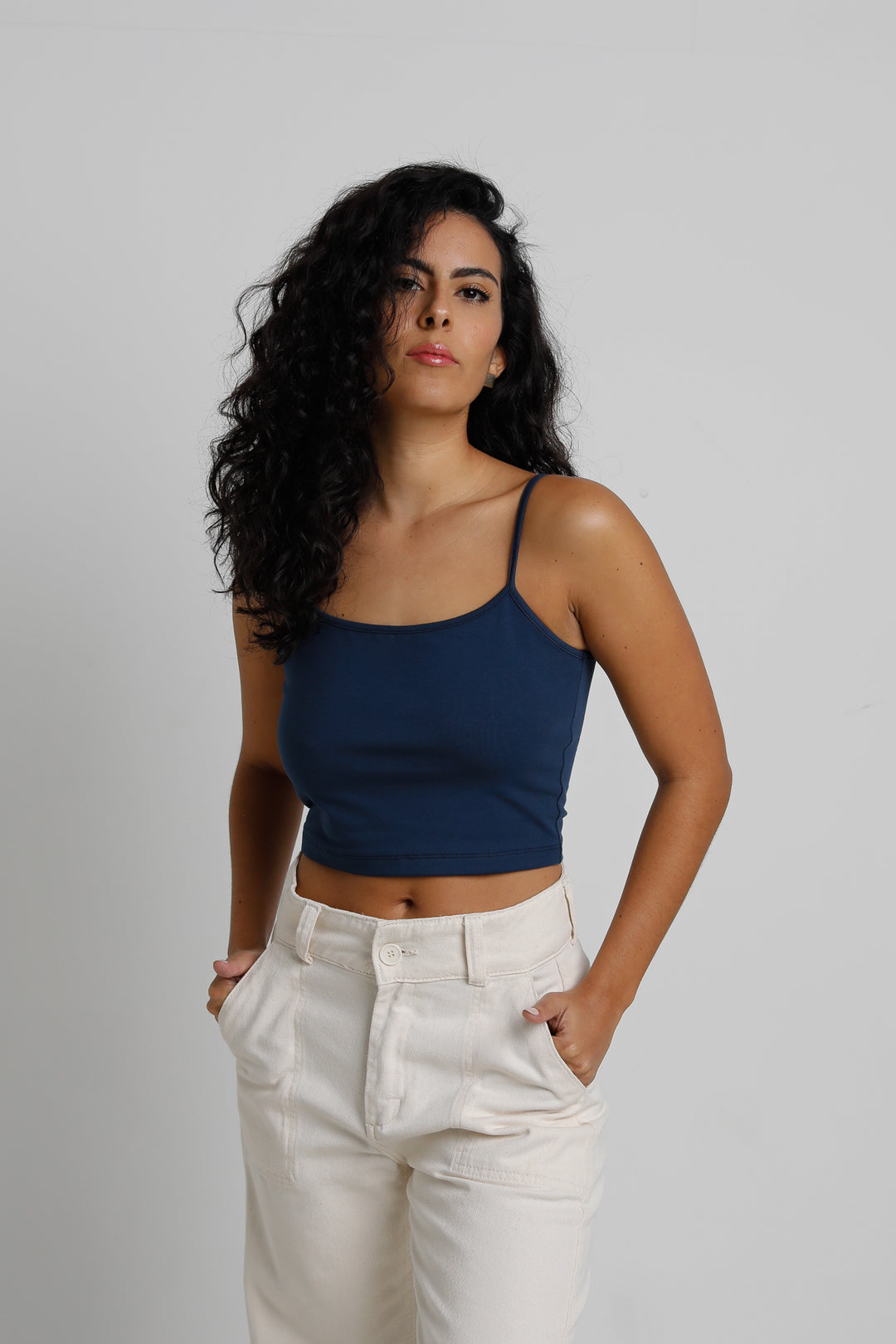 Crop Top Frente Dupla Algodão Egípcio